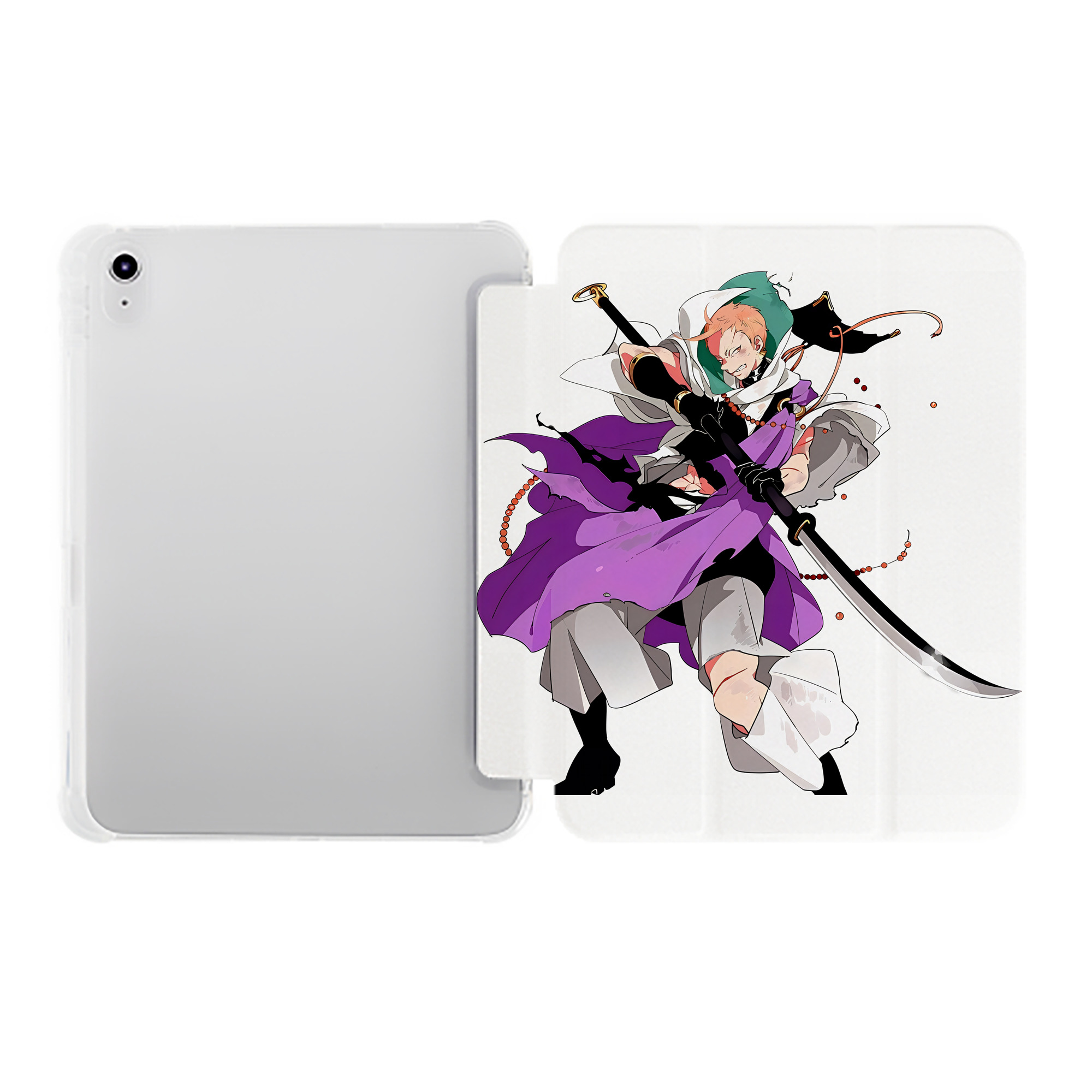 （画像用） 刀剣乱舞 Touken Ranbu IPad ケース ペン収納付き 三つ折りスタンド PUレザー×シリコン 対応機種9.5/10.5/10.9インチ